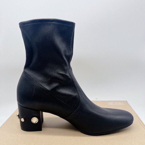Stuart Weitzman Allshine 60 Ankle Boots Heels Black Leather Embellished US 9.5 - Picture 8 of 12